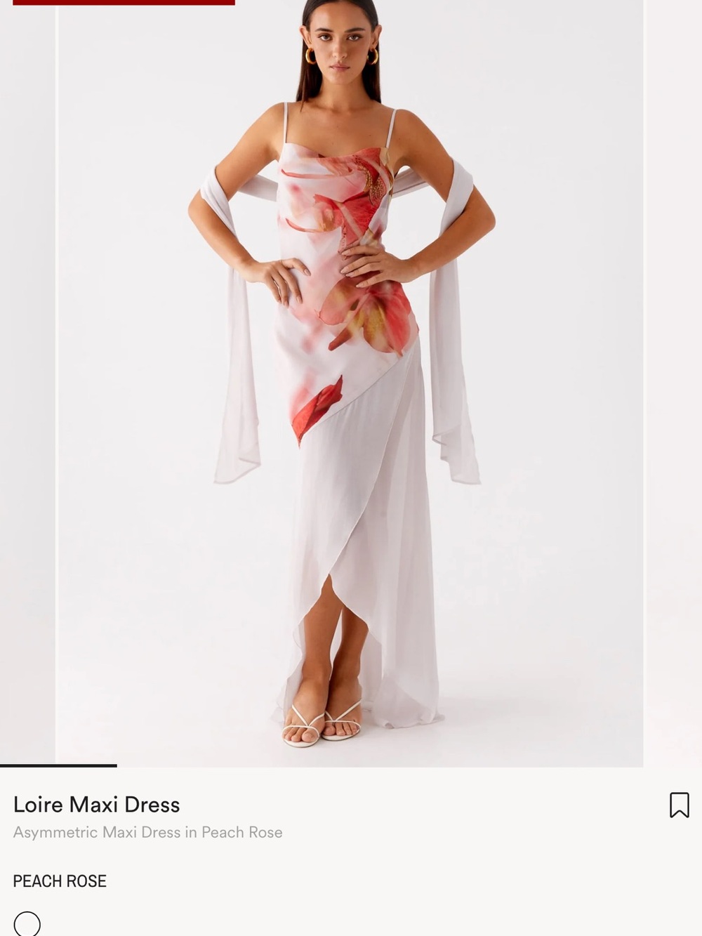 Peppermayo Peach Rose Floral Draped Maxi Dress
